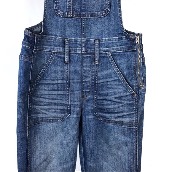 Madewell Kemp Wash Side Zip Skinny Overalls Small - Picture 6 of 14
